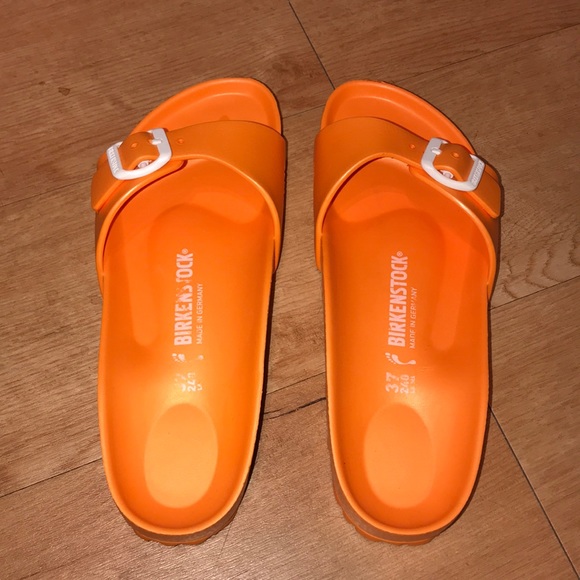 orange waterproof birkenstocks